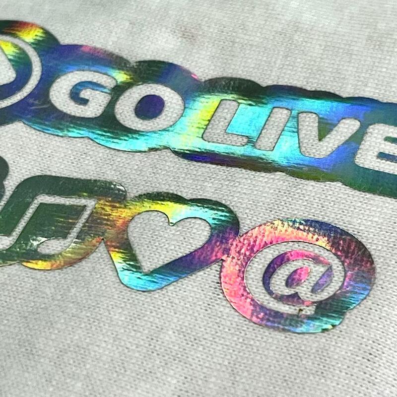 Holographic Finish Logo Laser Heat Transfer For Home Textiles