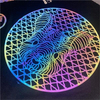 Circular Animal Pattern Rainbow Reflective Heat Transfers for Trendy Clothing