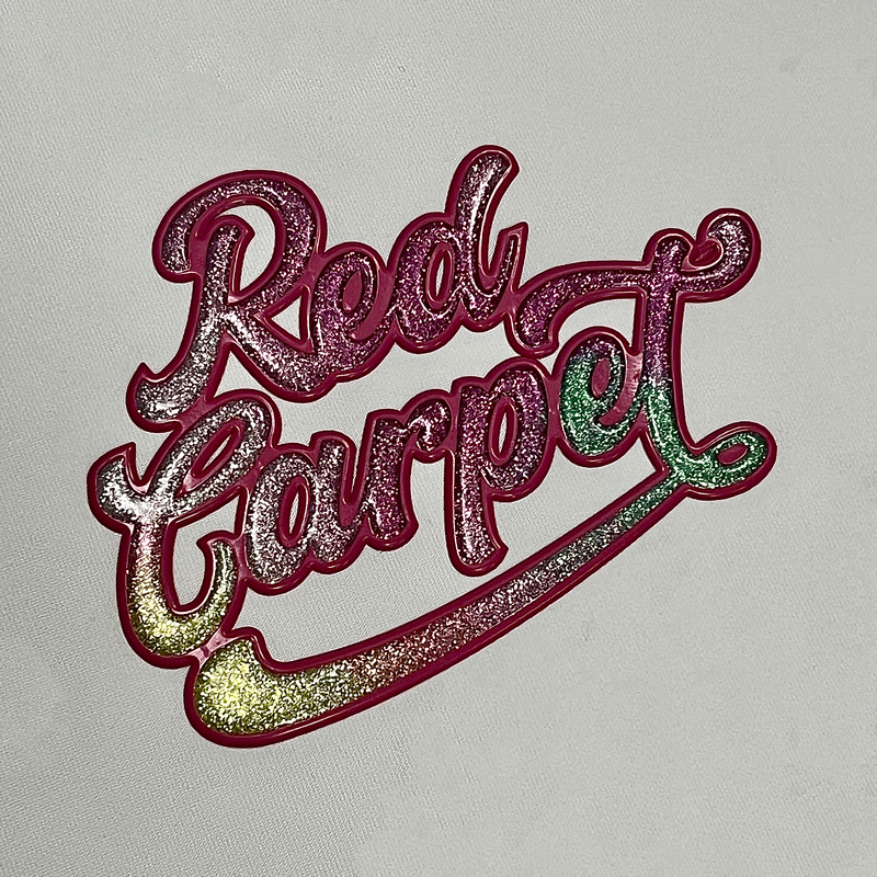 Glitter Heat Transfer TPU Patch for T-shirt Logo
