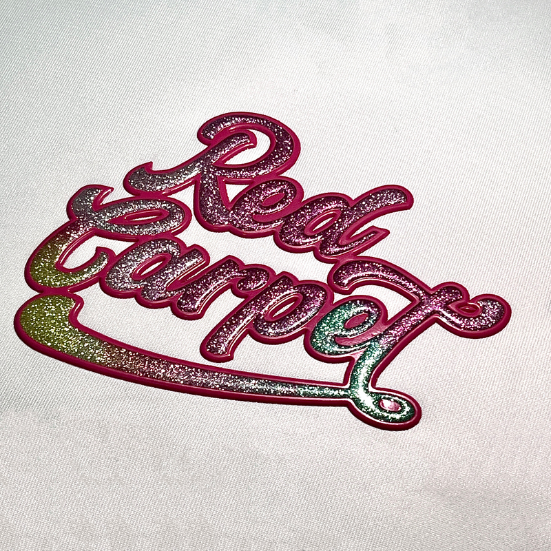 Glitter Heat Transfer TPU Patch for T-shirt Logo