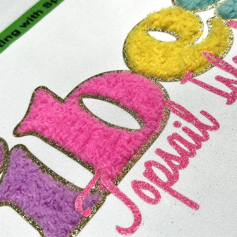 Plush Stickers Embroidery Chenille Embroidery Patch Heat Transfer