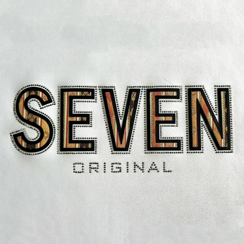 3D Embroidery Letters Heat Transfer Labels with Patterns for Fashion Brands