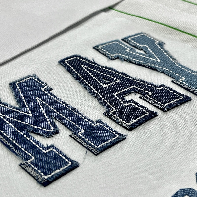 Denim Fabric Patch Embroidery Patch Heat Transfer