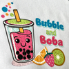 Cute Bubble Tea Letter Glitter Art Prints 