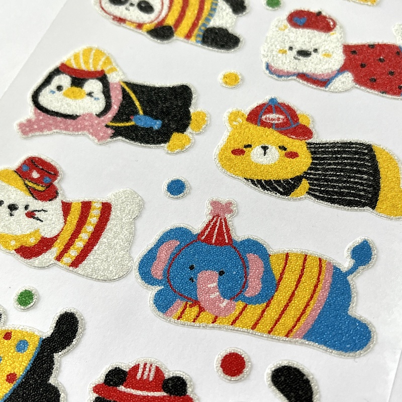 3D In-stock Customizable Adorable Animal Caviar Stickers for DIY Handicrafts