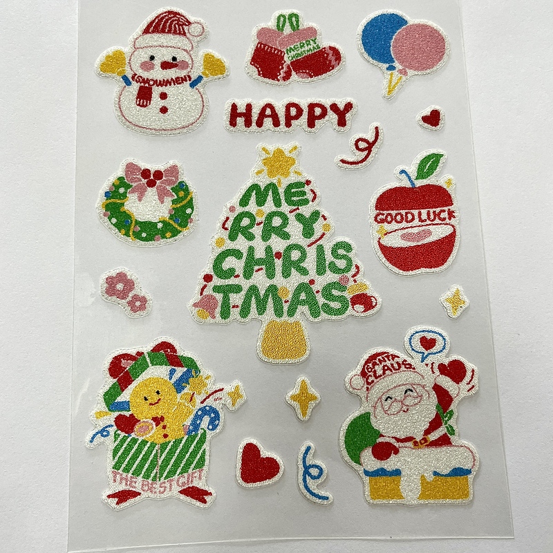 3D In-stock Customizable Chirstmas Season Caviar Stickers for DIY Handicrafts