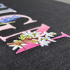 3D Floral Heat Transfer Labels Multi-Colour Raised Letters with Embroidery For Fashion Brands