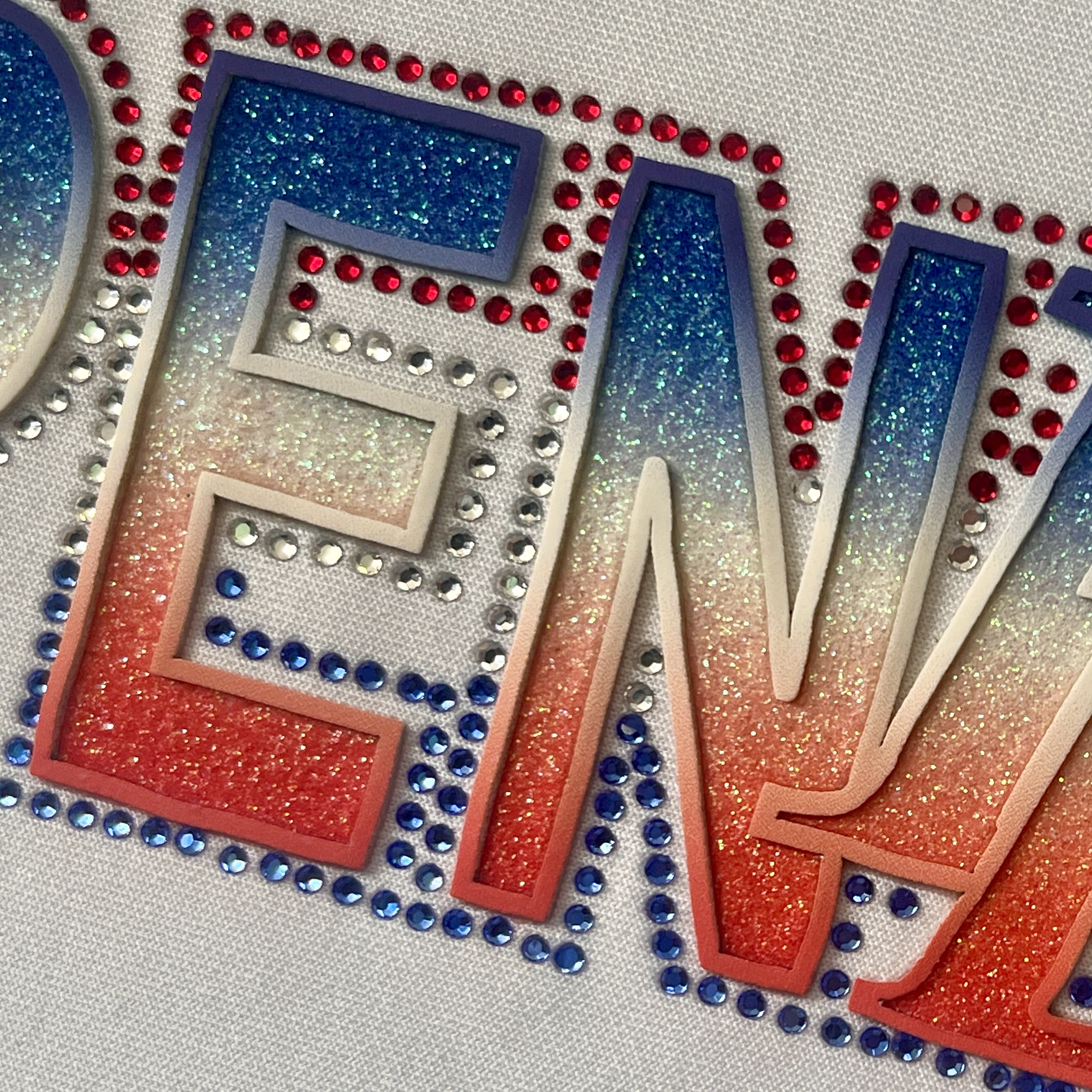 Gradient Glitter Letter Patch Heat Transfer