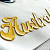 3D Yellow Jelly Letters Rubber Silicone Patches Raised Alphabets Iron-on Badges for Sportswear Teamwear Uniform