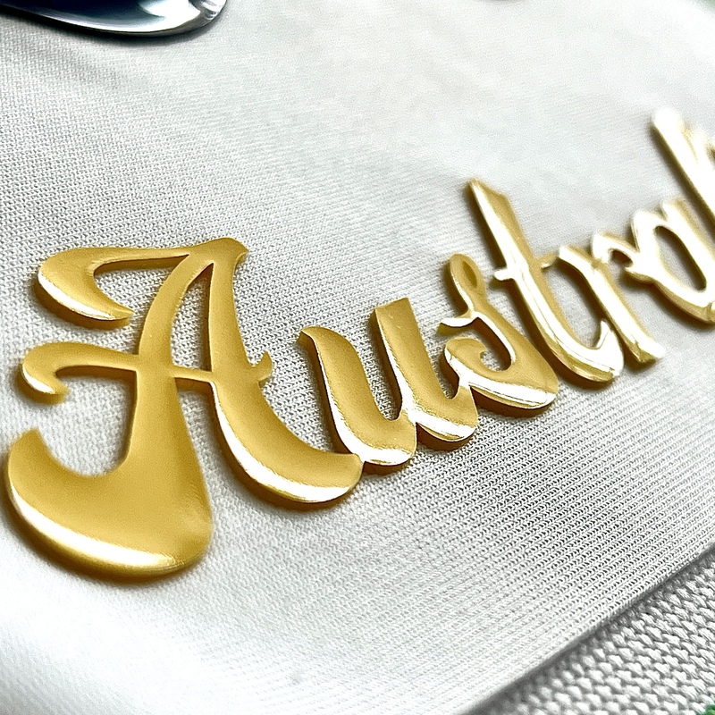 3D Yellow Jelly Letters Rubber Silicone Patches Raised Alphabets Iron-on Badges for Sportswear Teamwear Uniform