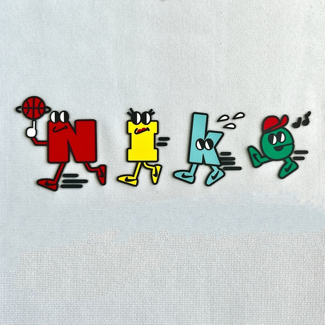 3D Multi-color Cartoon Rubber Silicone Patches Iron-on Club Badges with Raised Letters for Sportswear Teamwear Uniform