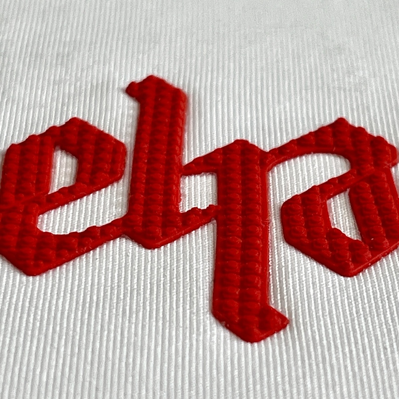 3D Red Letter Combination Rubber Silicone Iron-on Patches for Clothes