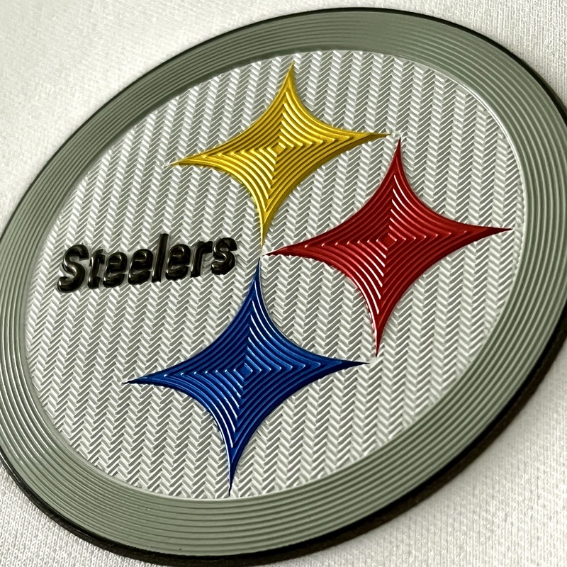 Metallic Football Textured Iron-on Badge