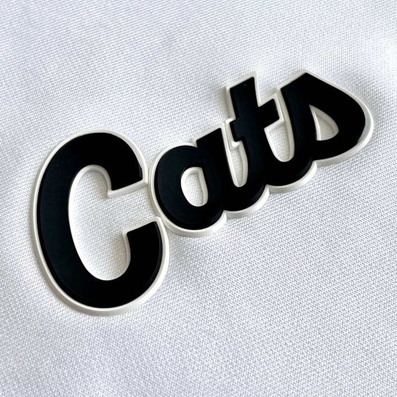 3D Black And White Lettering Silicone Sew On Iron Patches for Garments