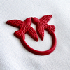 3D Red Swallow-motif Ring-shaped Silicone Sew On Iron Patches for Garments