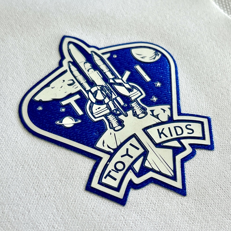 Space-themed Triangular Silicone Badges Sew On Iron Patches for Children's Wear