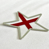 3D Star-patterned Red-White Sew On Iron Patches for Sportswear Uniforms