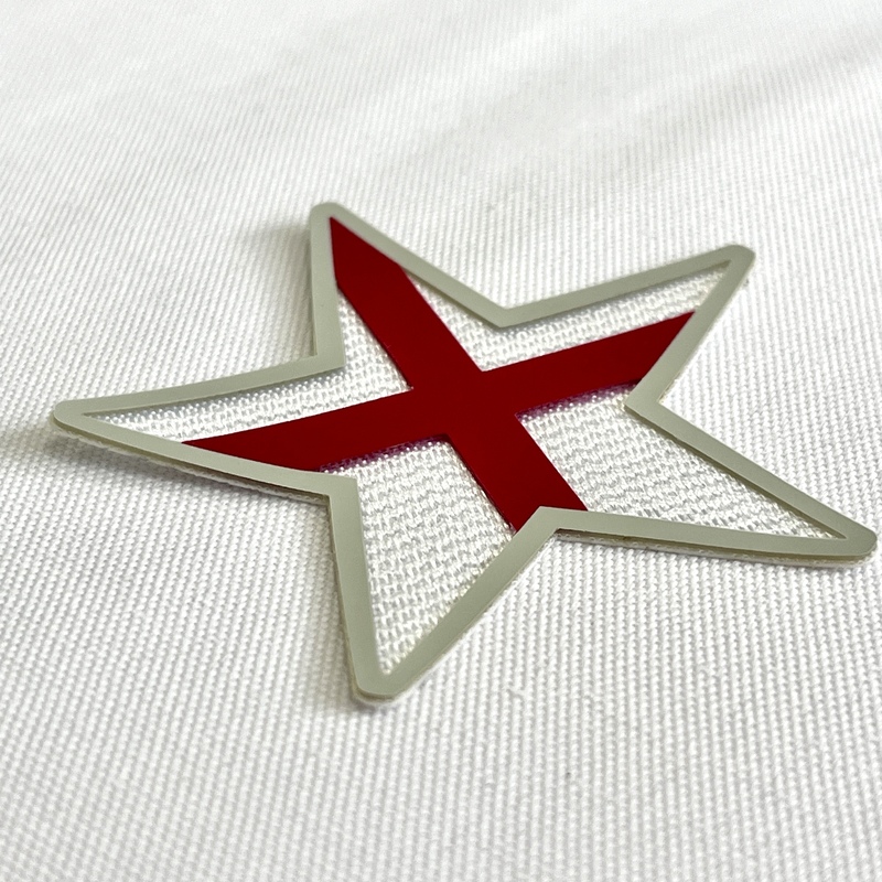 3D Star-patterned Red-White Sew On Iron Patches for Sportswear Uniforms
