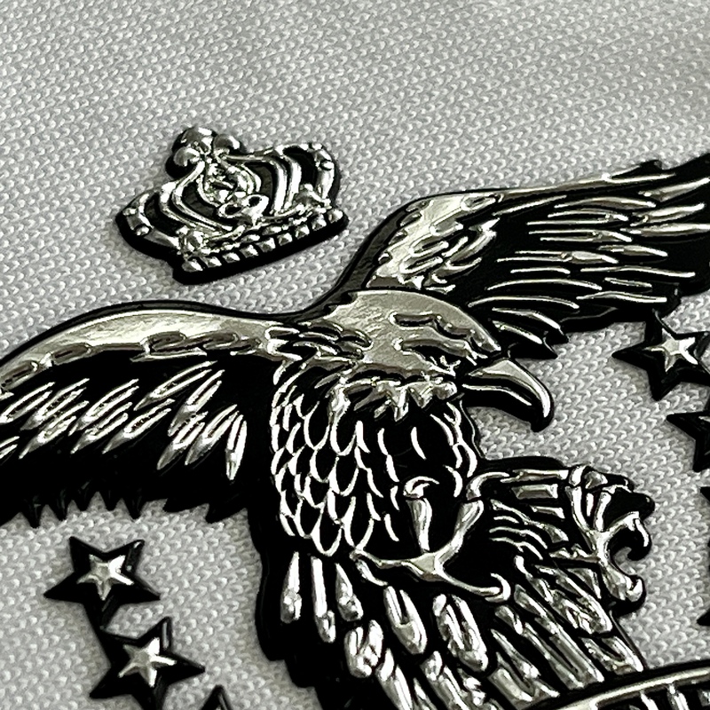 Metallic Eagle-themed Iron-on Badge