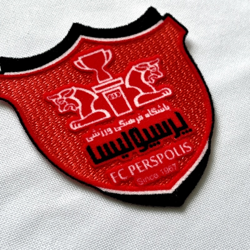 Red Flock And Tatami Fabric Patches Sports Badges Iron On Sew On Patches for Garments Sportswear Uniforms