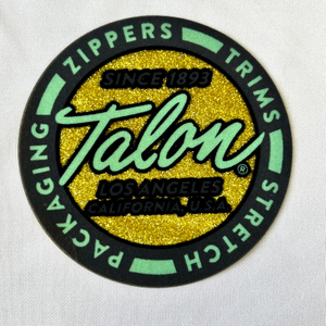 3D Circular Shiny Gold Flock And Tatami Fabric Badges for Garments Sportswear Teamwear