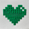 Love-shaped Green Raised Silicone patch for Clothing Pattern Design