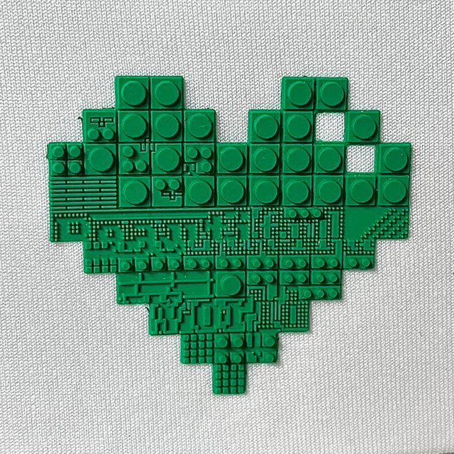 Love-shaped Green Raised Silicone patch for Clothing Pattern Design
