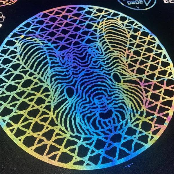 Circular Animal Pattern Rainbow Reflective Heat Transfers for Trendy Clothing