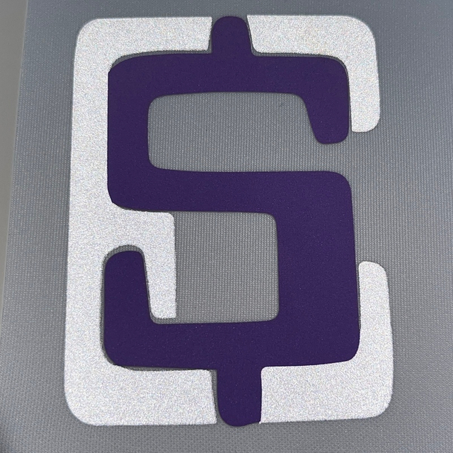 Custom Purple Letter Reflective Heat Transfers for Jersey Series