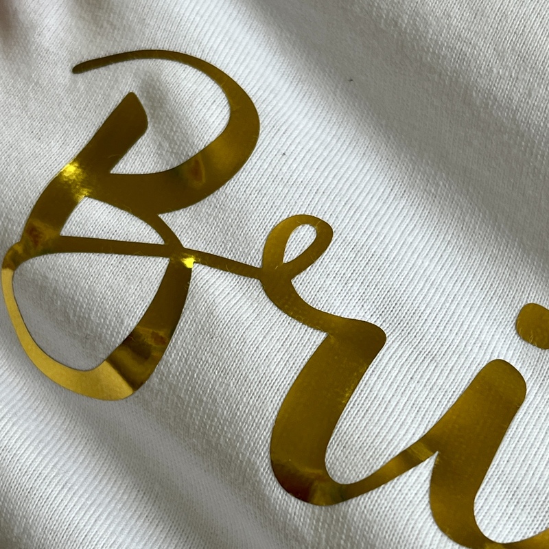 Custom Letter Art Design Metallic Foil Heat Transfers for Casual Wear Decoration