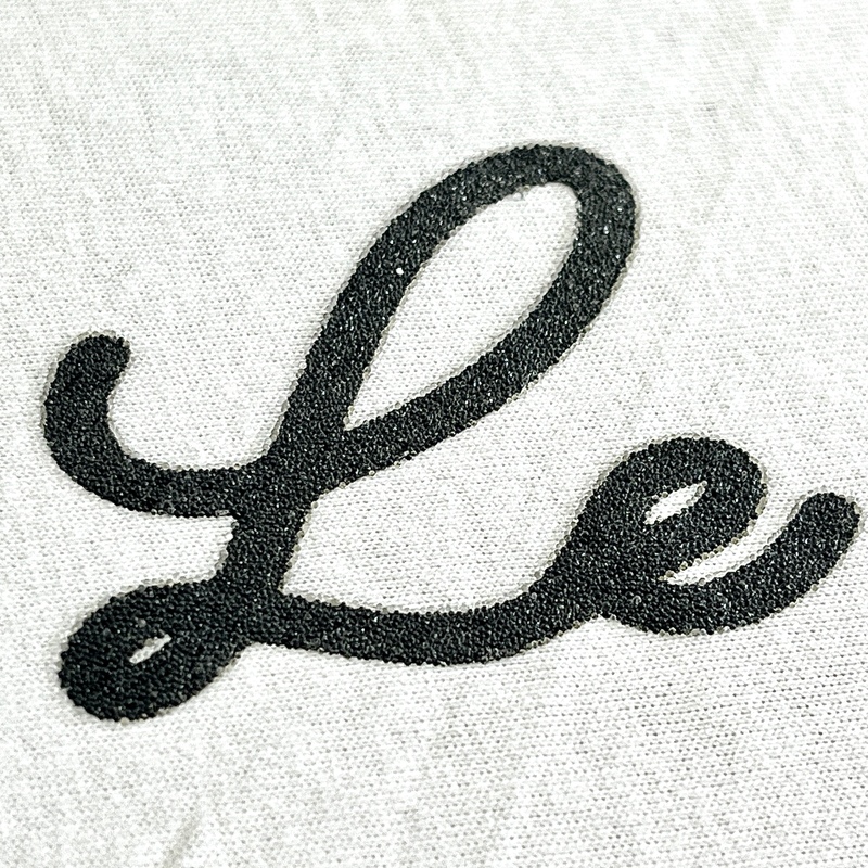Black Letter Heat Transfer Caviar Logos Iron On Patches for Men's Clothing Design