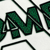 3D Green High-density Textured Letters Heat Transfer for Fashion Brands