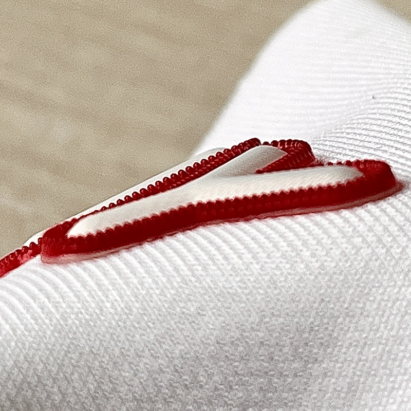 Red and White Textured Letter Logo Patch 