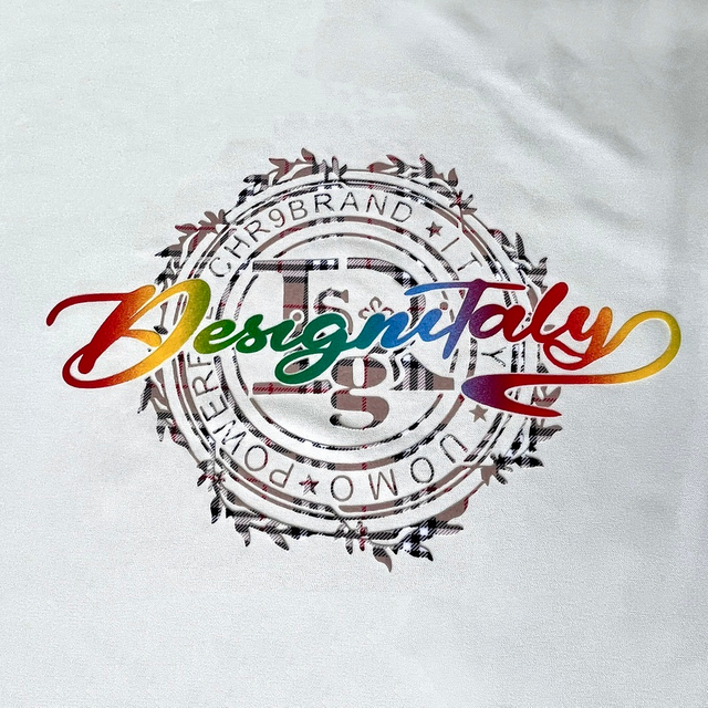 3D Custom Gradient Full Colour Imprinted Flock Heat Transfer for Fashionwear 