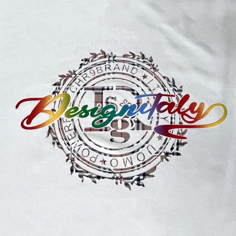 3D Custom Gradient Full Colour Imprinted Flock Heat Transfer for Fashionwear 