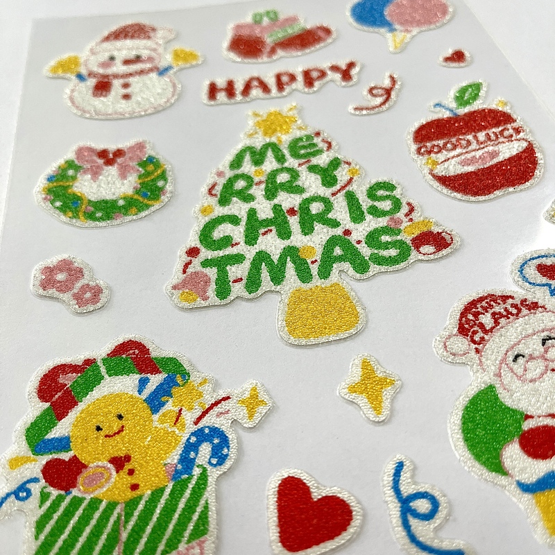 3D In-stock Customizable Chirstmas Season Caviar Stickers for DIY Handicrafts