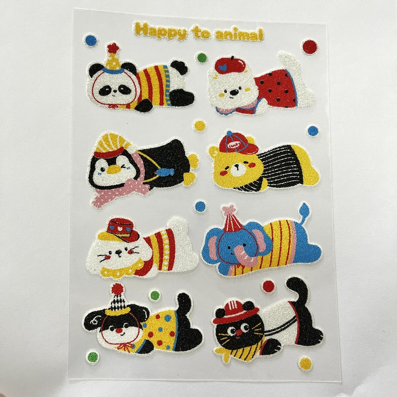 3D In-stock Customizable Adorable Animal Caviar Stickers for DIY Handicrafts