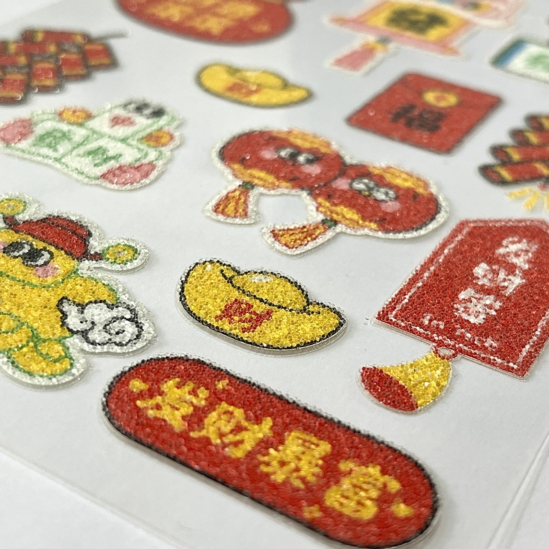 3D In-stock Customizable Chinese New Year Caviar Stickers for DIY Handicrafts