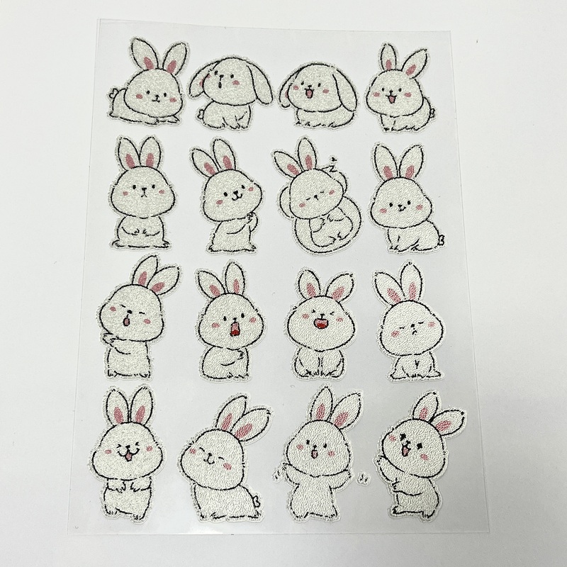 3D In-stock Customizable Cartoon Bunny Caviar Stickers for DIY Handicrafts