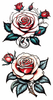 Custom Multicolor Red And White Rose Tattoo Stickers