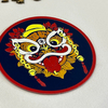 3D Lion Dance Silicone Heat Transfer Patches Logo Iron-on Patches for Sportswear Teamwear Uniform Caps Bags