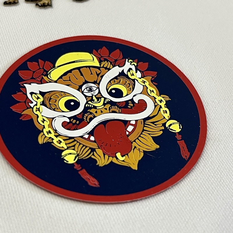 3D Lion Dance Silicone Heat Transfer Patches Logo Iron-on Patches for Sportswear Teamwear Uniform Caps Bags