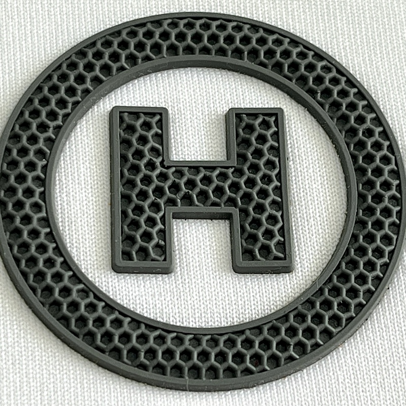3D Black Circular Letters Rubber Silicone Iron-on Patches Sports Badges for Sportswear Teamwear Uniform