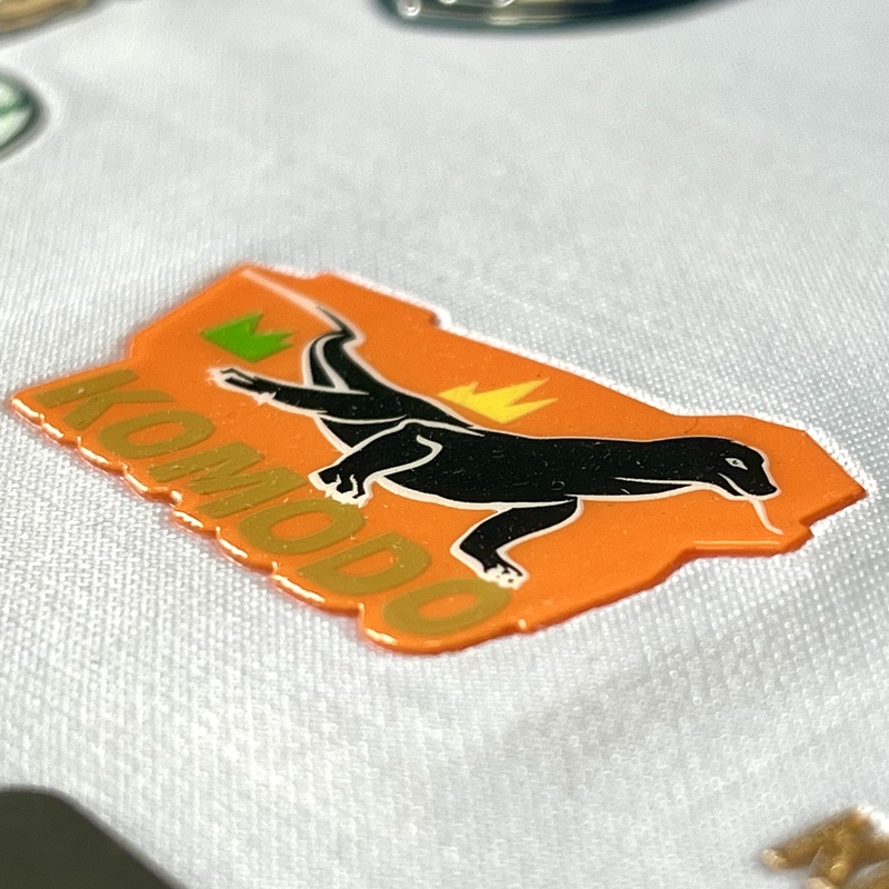 3D Orange Lizard Silicone Patches Sport Badges Heat Transfer Badges for Sportswear Teamwear