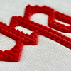 3D Red Letter Combination Rubber Silicone Iron-on Patches for Clothes