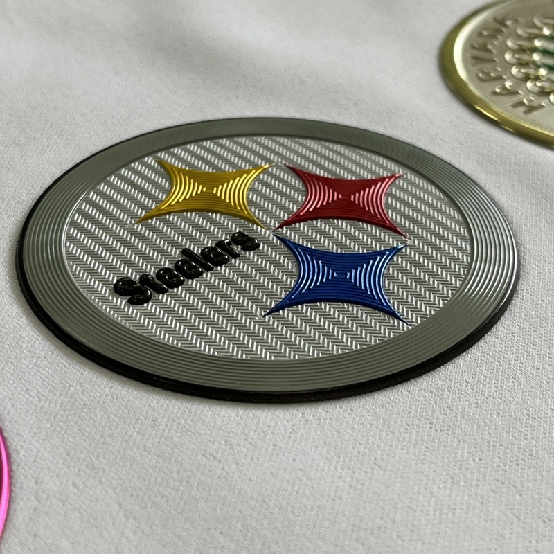 Metallic Football Textured Iron-on Badge
