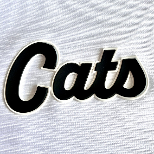 3D Black And White Lettering Silicone Sew On Iron Patches for Garments