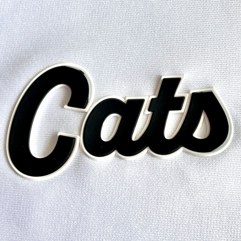 3D Black And White Lettering Silicone Sew On Iron Patches for Garments