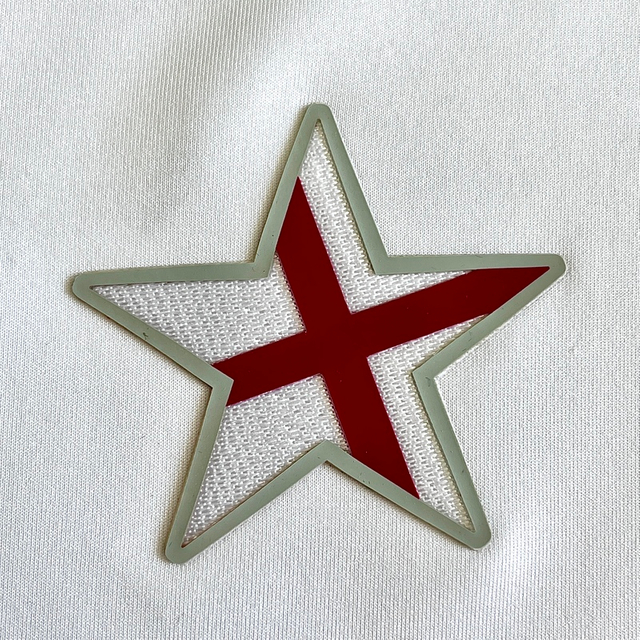 3D Star-patterned Red-White Sew On Iron Patches for Sportswear Uniforms
