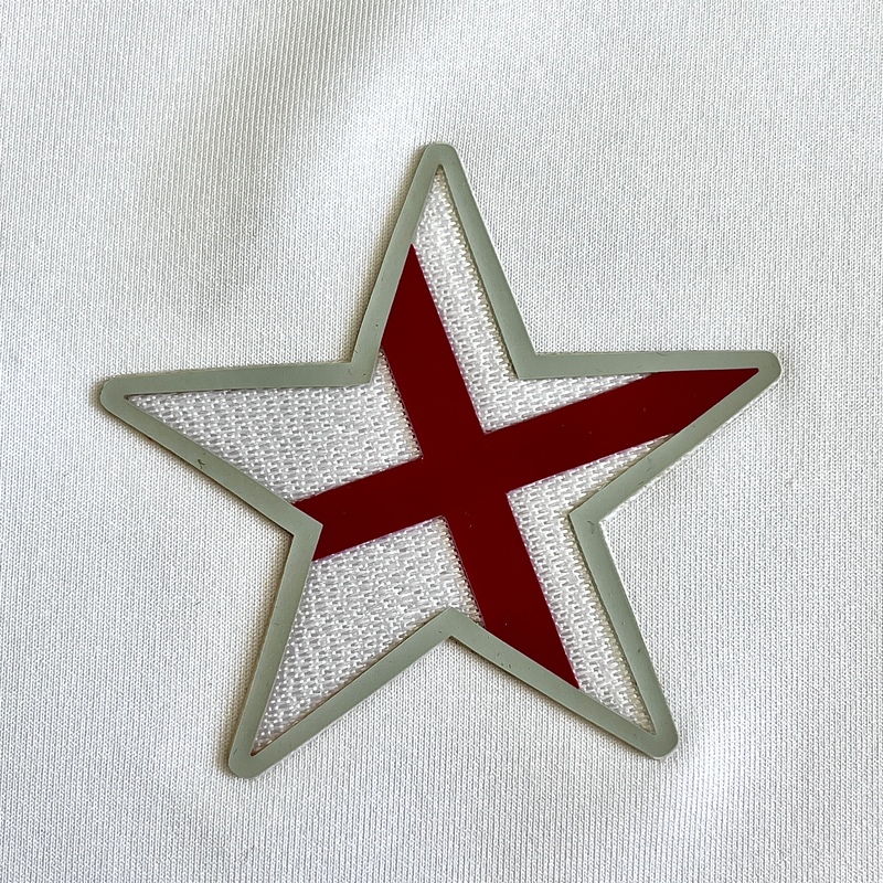 3D Star-patterned Red-White Sew On Iron Patches for Sportswear Uniforms
